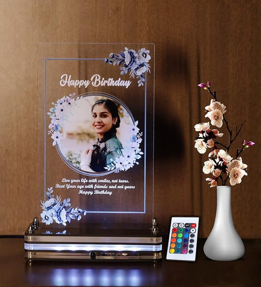Personalized Photo Printed Plaque with LED Light&Remote|Customized Gifts with Photo,Title & Message|Perfect Personalized Gift|(Tabletop)