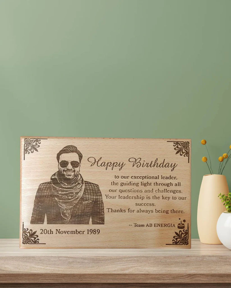 The Modern Art  Personalized Laser Engraved Wooden Photo