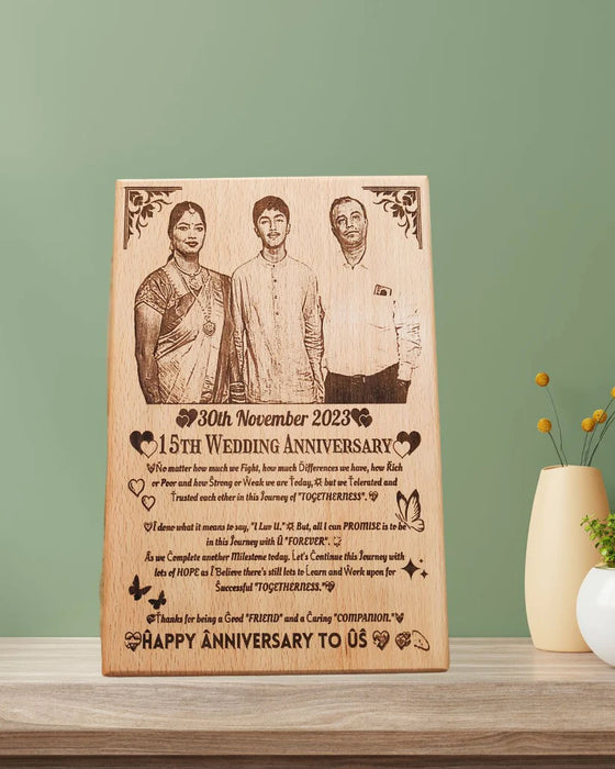 The Modern Art  Personalized Laser Engraved Wooden Photo