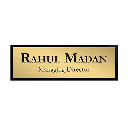 Cool Gifts  Personalized Acrylic Name Plate for house | Black & Silver Engraving with Name Engraved | Name Plaque | Custom Self-Adhesive Name Board for Home, Office & Outdoor