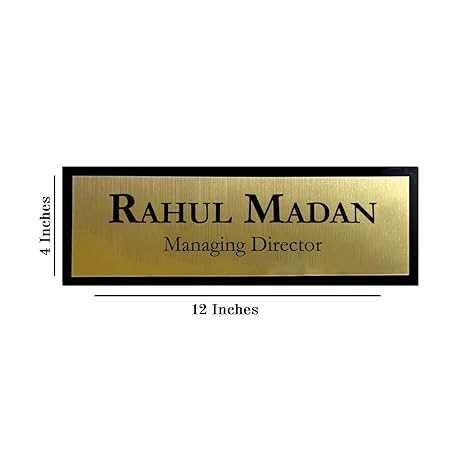 Cool Gifts  Personalized Acrylic Name Plate for house | Black & Silver Engraving with Name Engraved | Name Plaque | Custom Self-Adhesive Name Board for Home, Office & Outdoor