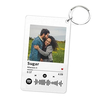 Acrylic Customized Spotify Keychain With Spotify Song Code And Your Image(2X3 Inches)