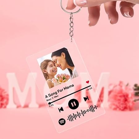 Acrylic Customized Spotify Keychain With Spotify Song Code And Your Image(2X3 Inches)