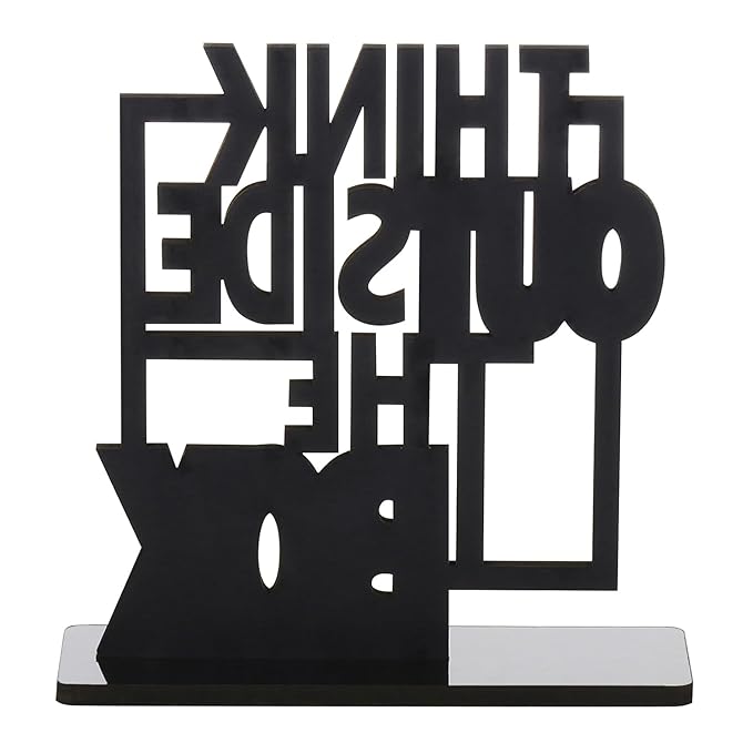 Cool Gifts Wooden Think Outside The Box Quote Showpiece Item For Study Table And Bookshelf|Home Decor Items