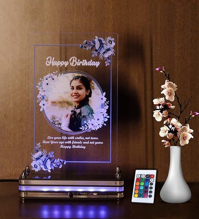Personalized Photo Printed Plaque with LED Light&Remote|Customized Gifts with Photo,Title & Message|Perfect Personalized Gift|(Tabletop)