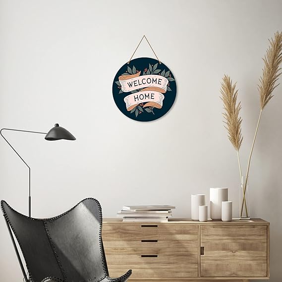 Cool Gifts Welcome Home Round Wall Hanger | Art Livingroom | Decoration Wooden Items | Wood Design Artworks Hangings Ornaments Modern Decor