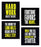 Cool Gifts 4 Piece Set of Framed Wall Hanging Motivational Office Decor Art Prints
