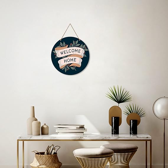 Cool Gifts Welcome Home Round Wall Hanger | Art Livingroom | Decoration Wooden Items | Wood Design Artworks Hangings Ornaments Modern Decor