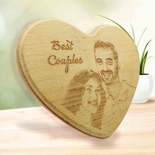Wood engraving heart