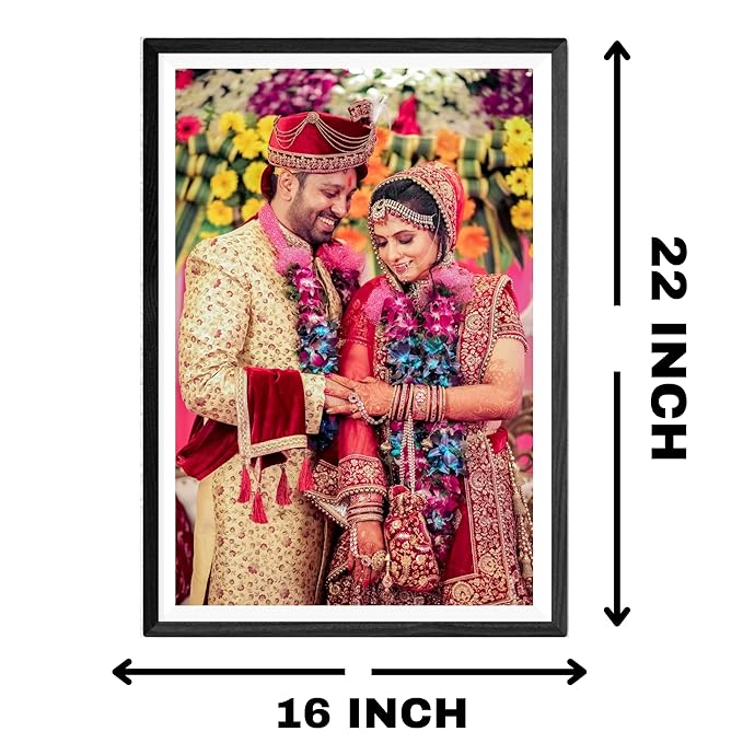 Customized Photo Frames With Photo Upload, Personalised Wall Room And Home Decor Gift (Portrait (Landscape) Engineered Wood, 20 x 14 Inch