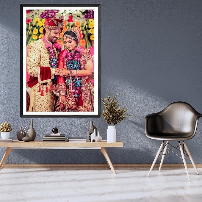 Customized Photo Frames With Photo Upload, Personalised Wall Room And Home Decor Gift (Portrait (Landscape) Engineered Wood, 20 x 14 Inch