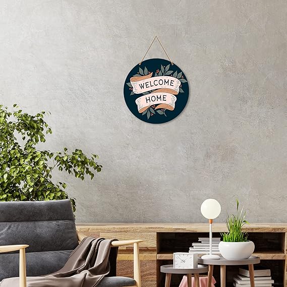 Cool Gifts Welcome Home Round Wall Hanger | Art Livingroom | Decoration Wooden Items | Wood Design Artworks Hangings Ornaments Modern Decor