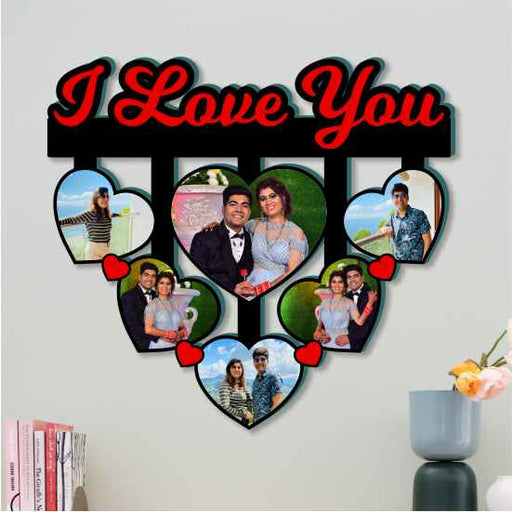 Love Frame with 6 Heart Photos