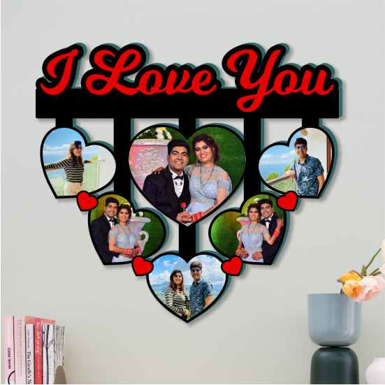 Love Frame with 6 Heart Photos