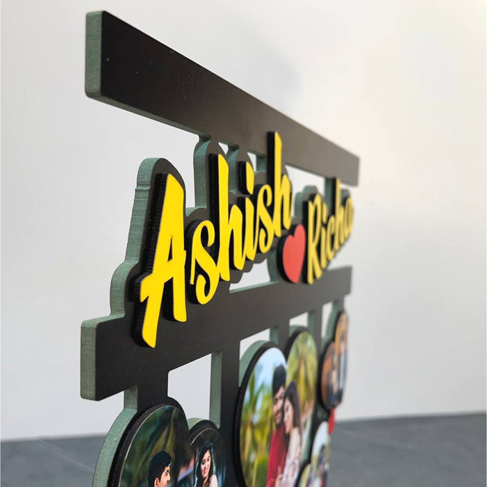 Name Frame with Heart Photos