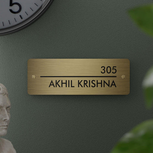 Futura (Gold Stainless Steel) - Contemporary House Number/Name Sign